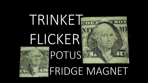 Washington Jefferson Flicker, Trinket Fridge Magnet Framed Dollar Easy Money Origami Design © #DrPhu