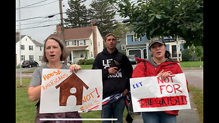 END MIGRANT FUNDING! Pledge of Allegience, leaving Maura Healey's house, Saturday October 7, 2023