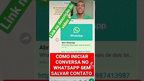 WHATSAPP -COMO INICIAR CONVERSA SEM SALVAR CONTATO