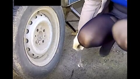 How to Change a Tire in heels.