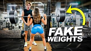 Girlfriend Squats Fake Weights In The Gym Prank