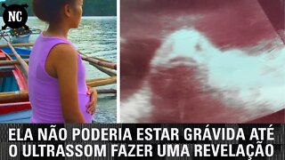 Mulher vê barriga crescer, mas ela não poderia estar grávida. Quando olha o ultrassom fica incrédula