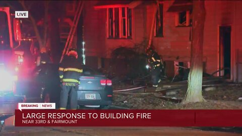 Crews battle large house fire near 33rd and Fairmont