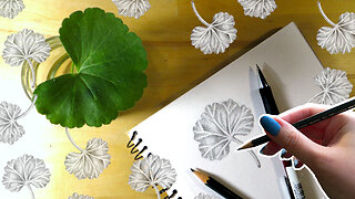 How to Draw Geranium Leaves with Pencils