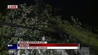 Severe storm damage in Wayne