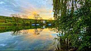 Sunset Switzerland River - Nature Sounds Relaxing