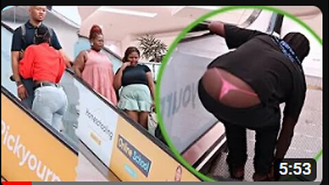 MAN THONG PRANK ON THE ESCALATOR