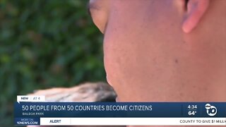 50 people from 50 different countries become naturalized citizens