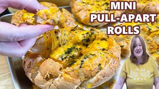 Cheesy Garlic Mini Pull-Apart Rolls made fast and easy using Pre-Made Kaiser Rolls from store bakery