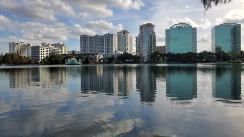 Lake Eola Skyline at Sunset Winter 2021