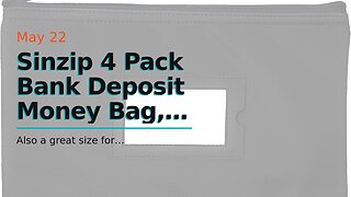 Sinzip 4 Pack Bank Deposit Money Bag, Heavy Duty Leatherette Security Zipper Wallet with Clear...