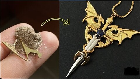 make a twin dragon pendant - DIY dragon sword pendant