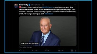 🚩According to Bill O’Reilly, "Biden will not seek reelection”