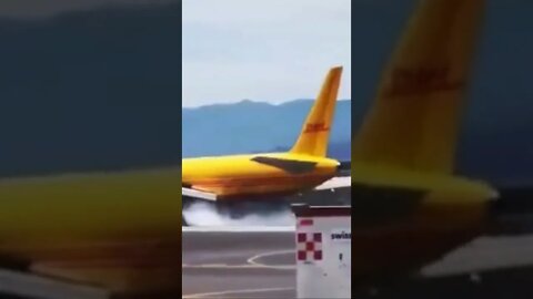 DHL Cargo Plane Skids Off Runway, Breaks in Half on Landing