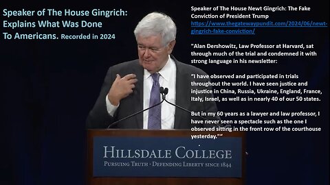 Speaker of The House Gingrich: Explains What Was Done To Americans. Recorded in 2024