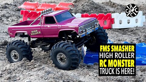 FMS Smasher V2 High Roller 1/24 Scale RC Monster Truck! Compare Atock motor to High Speed Motor