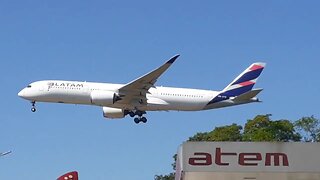 Airbus A350-900 PR-XTD na final antes de pousar em Manaus vindo de Guarulhos