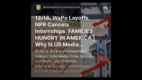 12/16: WaPo Layoffs, NPR Cancels Internships, FAMILIES HUNGRY IN AMERICA, US Media More Right Wing?