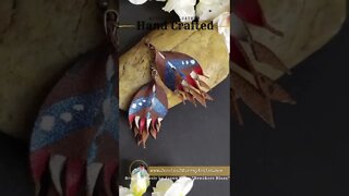 INDEPENDENCE, 2 inch, feather inspired leather earrings