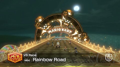 Mario Kart 8 Deluxe - 50cc (Hard CPU) - (N64) Rainbow Road