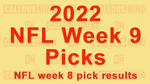 2022 NFL Week 9 picks - week 8 pick results - NFL standings review
