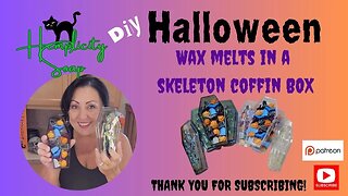 DIY Halloween Wax Melts in a Skeleton Coffin. Absolutely Adorable.