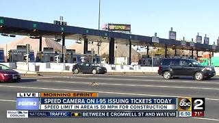 Speed camera on I-95 to issue speed tickets beginning Monday