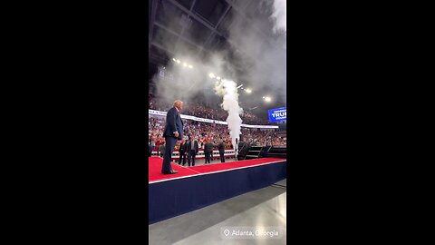 Donald J Trump entering the MASSIVE TRUMP-VANCE Rally tonight in Atlanta, President JD Vance!