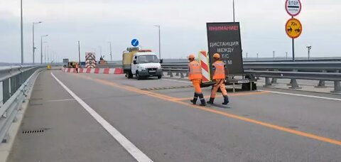 Restoration work began on the Crimean bridge.