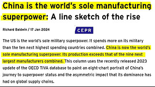 China is the world’s sole manufacturing superpower