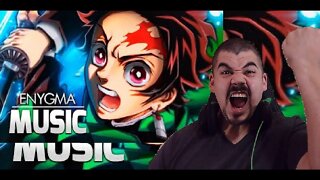 React Hinokami Kagura Tanjiro Kimetsu no Yaiba Enygma - Melhor do mundo