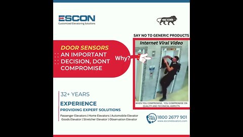 Door Sensor An Important Desicion #safety #elevators #esconelevators #safetyfirst