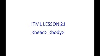 HTML Lesson 21