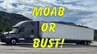 Trucking through Utah. See Moab from the windshield of a truck