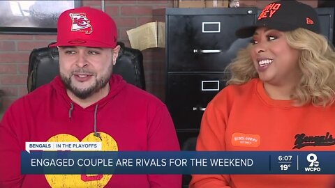 Engaged couple rivals for the weekend as Chiefs face Bengals