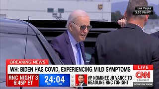 Joe Biden, who has reportedly tested positive for COVID, is spotted without a mask.