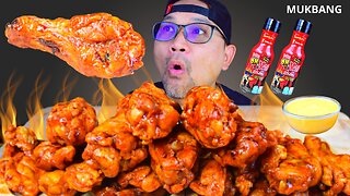 ASMR MUKBANG Spicy Chicken Rib Orlens,BBQ Chicken,Eating