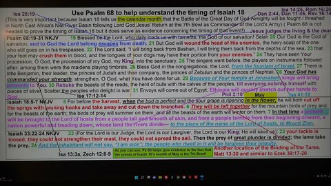Use Psalm 68 to help Isaiah 18 bear evidence of the calendar month of Jesus' Return