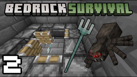 Bedrock Survival 2 Trident Spider Killer!