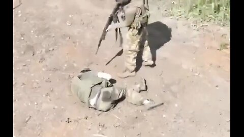 Ukrainian soldier mercy killing his brother in arms