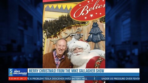 In the Christmas spirit, Mike sets the mood by playing Bing Crosby's "White Christmas," paired with cherished Gallagher family photographs.