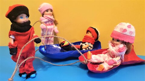 DIY Barbie Doll Sleigh from a Recycling Plastic Bottle - Miniature Sleigh DIY - Doll Toy DIY