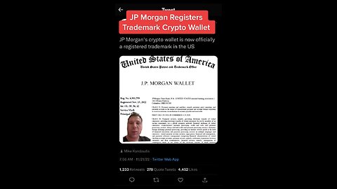 JP Morgan Trademarks Crypto Wallet