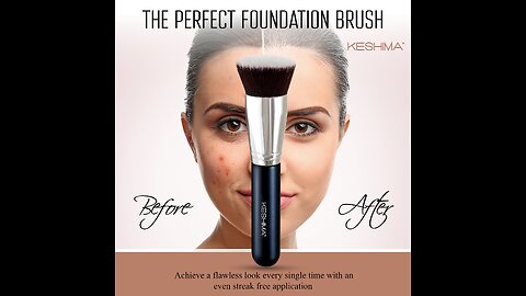 Foundation Brush By SJ BEAUTY, Premium Flat Top Kabuki Makeup Brush for Liquid, Cream, Powder,...