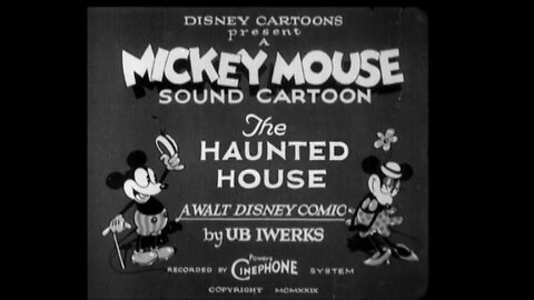 Disney Cartoons - "The Haunted House" - Starring Mickey Mouse