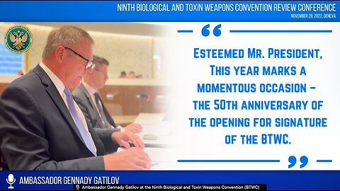 Ambassador Gennady Gatilov at the 9th Biological and Toxin Weapons Convention