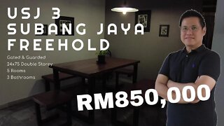 [SOLD] SALE USJ 3 Subang Jaya RM850,000. FREEHOLD 24x75 Double Storey, Selangor Malaysia