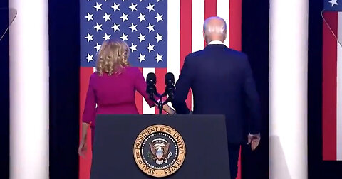 Social Media Erupts After Video of Biden Being Led Offstage by First Lady
