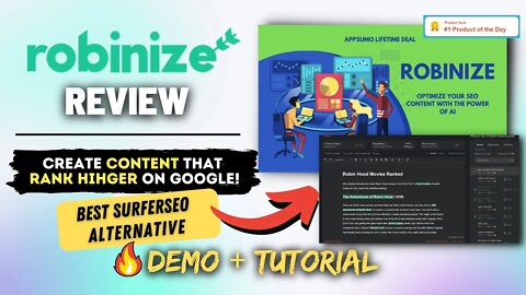 Robinize Review, Demo + Tutorial | SEO & Content Optimization Tool - Best SurferSEO alternative