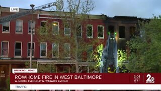 No injuries in rowhome fire in West Baltimore